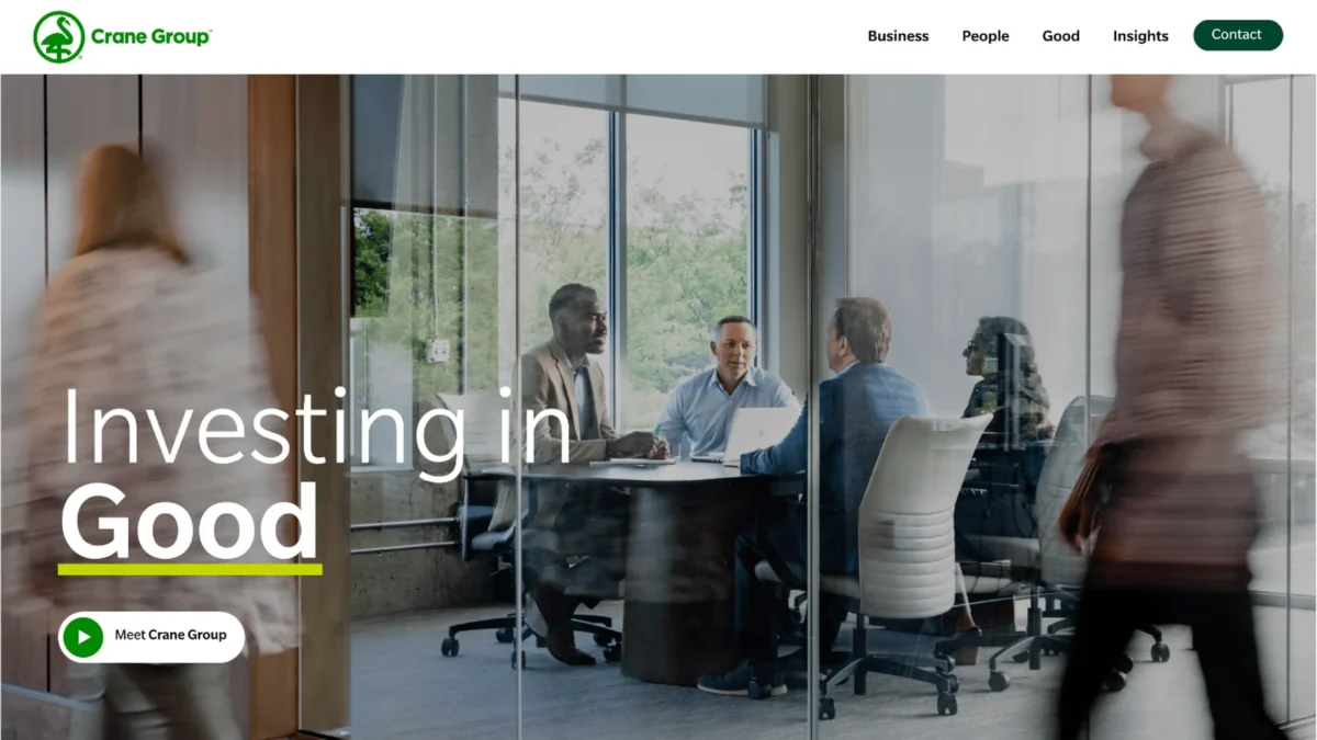 Crane Group website homepage on desktop