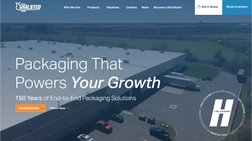 Halsted Bag Company website homepage designed by Cosmick Media