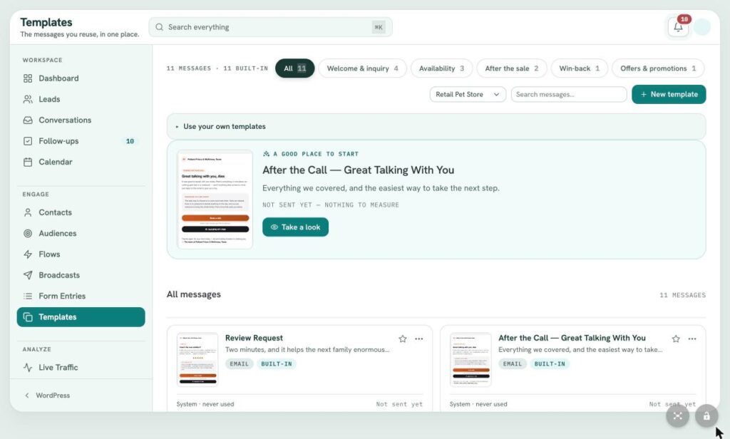LeadFlow Templates: Message Template Library