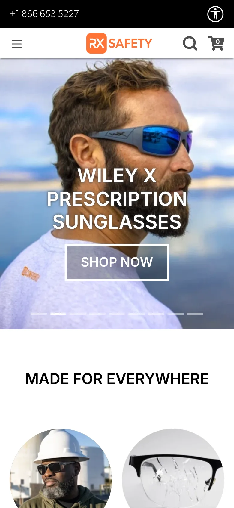 RX Safety website homepage on a phone